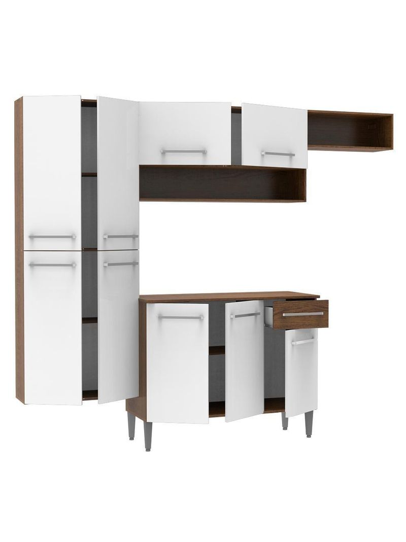 Cozinha Emilly Paneleiro Armario Balcão Branco Madesa