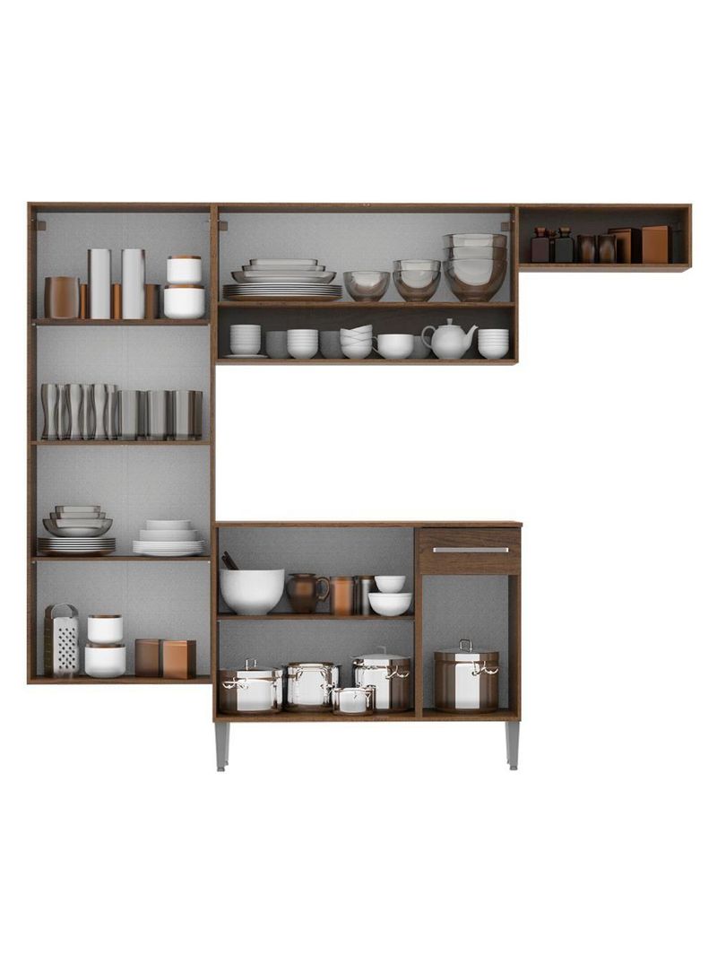 Cozinha Emilly Paneleiro Armario Balcão Branco Madesa