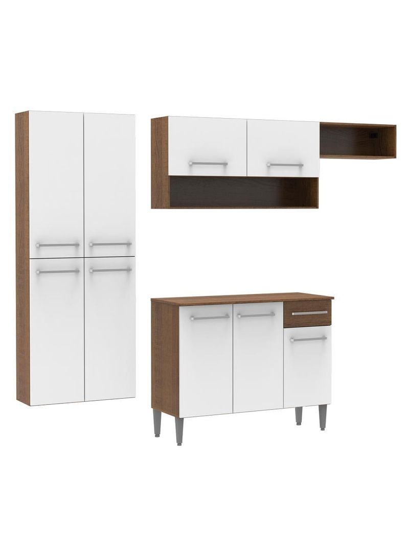 Cozinha Emilly Paneleiro Armario Balcão Branco Madesa