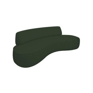 Sofá Curvo 2 Lugares Amsterdã 160cm Linho - Doce Sonho Móveis Cor Verde