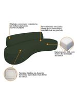 Sofá Curvo 2 Lugares Amsterdã 160cm Linho - Doce Sonho Móveis Cor Verde