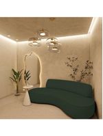 Sofá Curvo 2 Lugares Amsterdã 160cm Linho - Doce Sonho Móveis Cor Verde