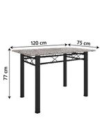 Conjunto De Mesa Itália Com 4 Cadeiras Preto/Floral Granito