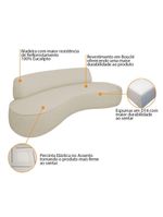 Sofá Curvo 2 Lugares Amsterdã 160cm Bouclé - Amarena Móveis Cor Bege