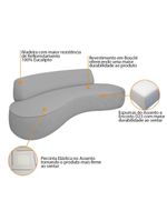 Sofá Curvo 3 Lugares Amsterdã 200cm Bouclé - Amarena Móveis Cor Cinza