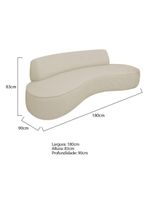 Sofá Curvo 3 Lugares Amsterdã 180cm Bouclé - Amarena Móveis Cor Bege