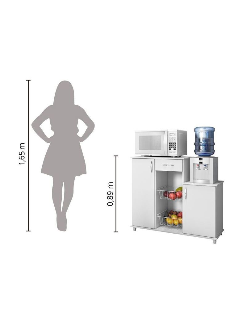 Fruteira Armário Balcão Multiuso Cozinha Diva Branco Branco