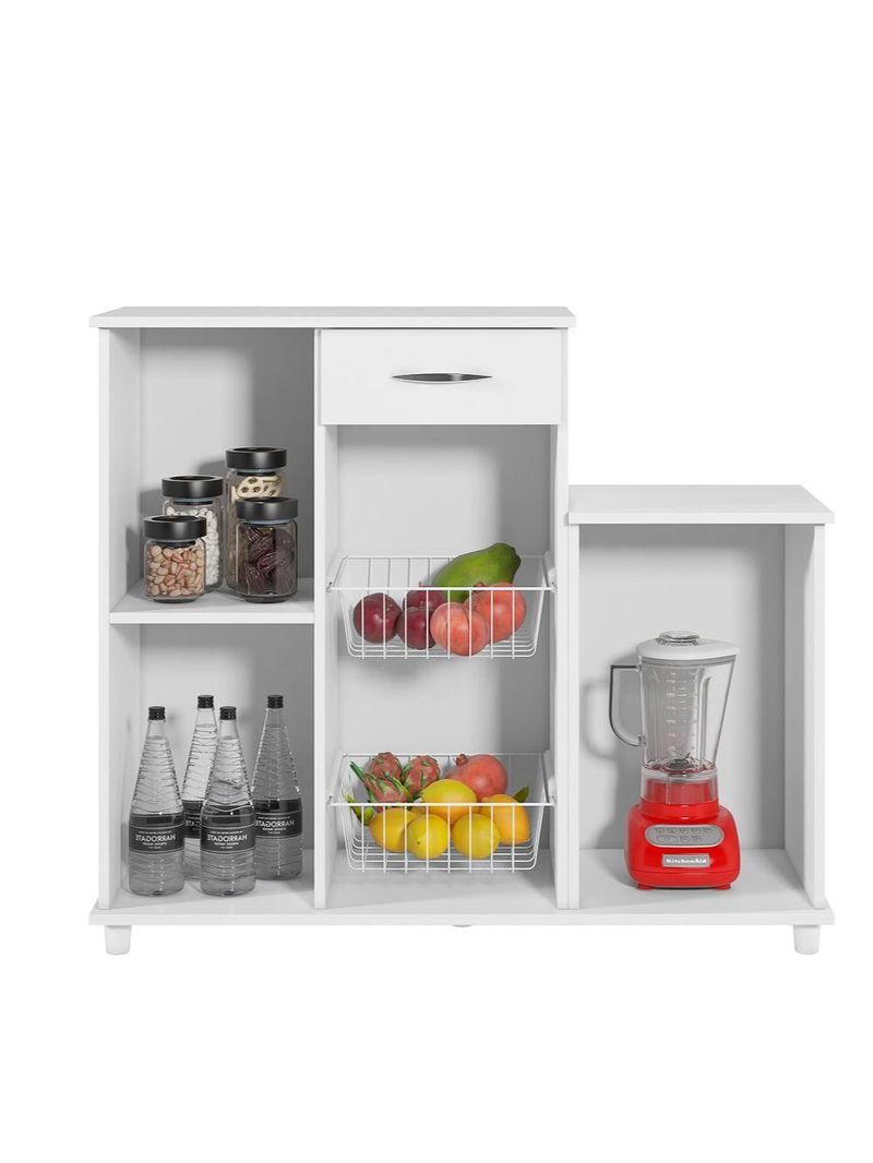 Fruteira Armário Balcão Multiuso Cozinha Diva Branco Branco