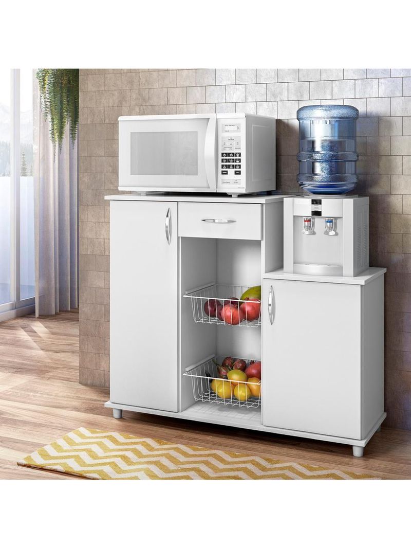 Fruteira Armário Balcão Multiuso Cozinha Diva Branco Branco