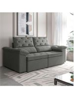 Sofá Retrátil 2 Lugares 1,50m Inglaterra Suede Cinza
