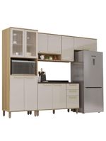 Armário de Cozinha Completa Com Balcão Madeirado Mocca Laca