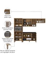 Armário de Cozinha Completa Com Balcão Madeirado Mocca Laca