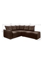Sofá De Canto Marrocos Marrom Suede Liso Marrom