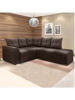Sofá De Canto Marrocos Marrom Suede Liso Marrom