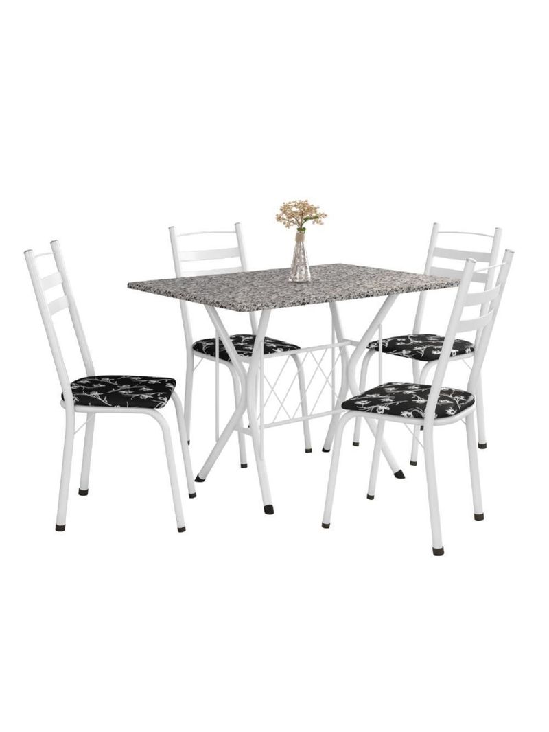 Conjunto De Mesa Itália New Com 4 Cadeiras 1,00m Artefamol