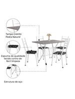 Conjunto De Mesa Itália New Com 4 Cadeiras 1,00m Artefamol