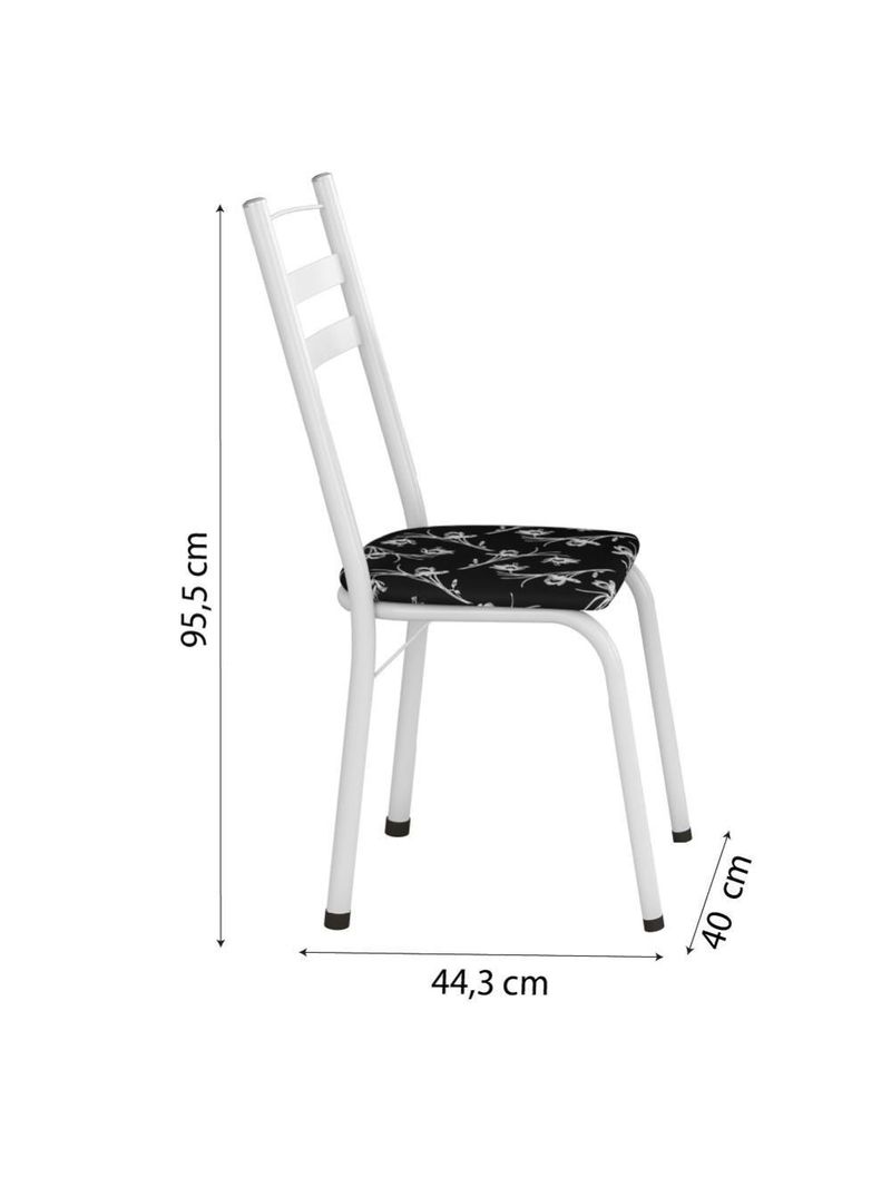 Conjunto De Mesa Itália New Com 4 Cadeiras 1,00m Artefamol