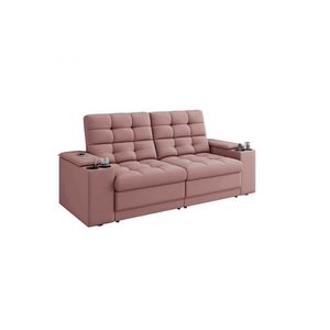 Sofá Confort Premium 1,70m Assento Retrátil/reclinável Porta Copos E Usb Suede Nude - Xflex Sofas