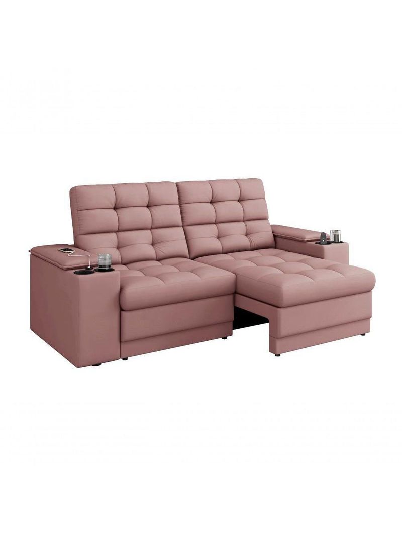 Sofá Confort Premium 1,70m Assento Retrátil/reclinável Nude