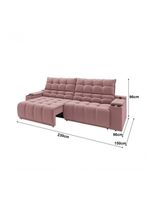 Sofá Connect Premium 2,30m Assento Retrátil-reclinável Com Porta Copos E Entrada Usb Suede Nude