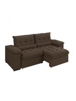 Sofá Arezzo Retrátil/reclinável 4lugares Suede Marrom 2,15m - Xflex