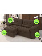 Sofá Arezzo Retrátil/reclinável 4lugares Suede Marrom 2,15m - Xflex