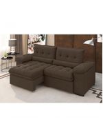Sofá Arezzo Retrátil/reclinável 4lugares Suede Marrom 2,15m - Xflex