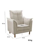 Poltrona Decorativa Sala De Estar Quarto Leitura Ibiza Suede Cor:bege