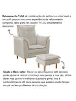 Poltrona Decorativa Sala De Estar Quarto Leitura Ibiza Suede Cor:bege