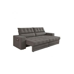 Sofá Oscar Plus 2,06m Retrátil/reclinável Suede Cinza - Xflex