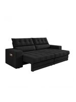Sofá Omega Plus 2,30m Retrátil/reclinável Suede Preto - Xflex