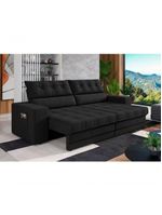 Sofá Omega Plus 2,30m Retrátil/reclinável Suede Preto - Xflex
