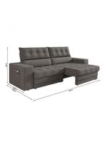 Sofá Omega Plus 2,30m Retrátil/reclinável Suede Cinza - Xflex