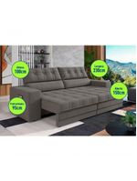 Sofá Omega Plus 2,30m Retrátil/reclinável Suede Cinza - Xflex