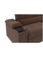Sofá Stylus 2,10m Retrátil-reclinável Com Porta Copos E Cooler Suede Marrom - Xflex Sofás