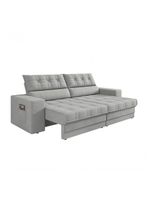 Sofá Omega Plus 2,30m Retrátil/reclinável Suede Areia - Xflex Sofás