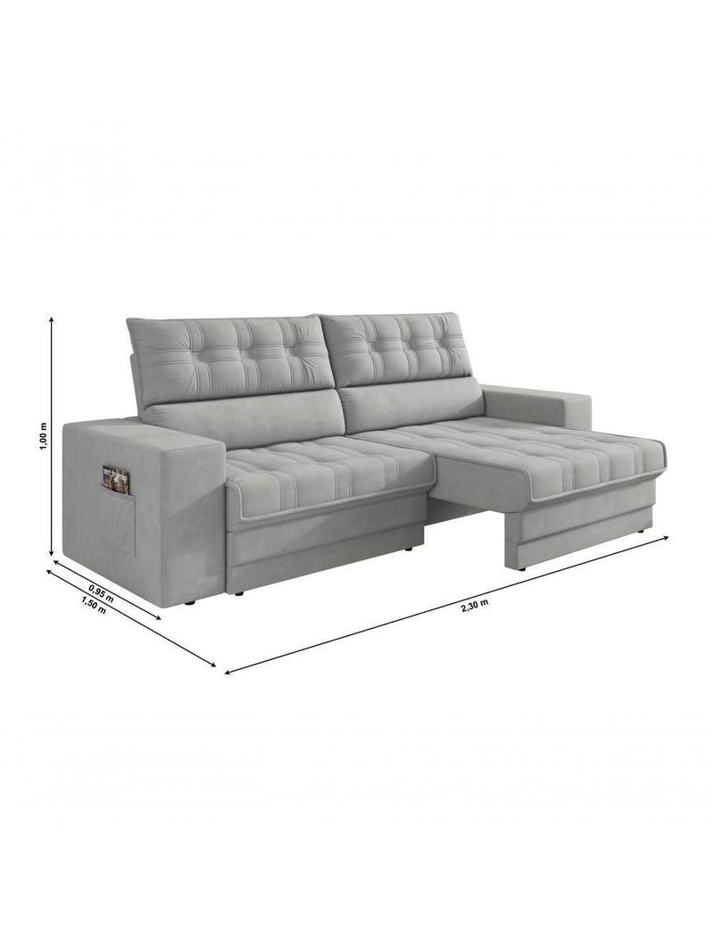 Sofá Omega Plus 2,30m Retrátil/reclinável Suede Areia - Xflex Sofás
