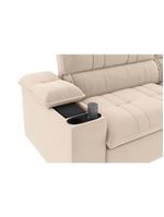 Sofá Stylus 2,10m Retrátil-reclinável Com Porta Copos E Cooler Suede Capuccino - Xflex Sofás