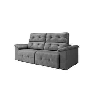 Sofá Retrátil Reclinável 1,95m Cama 3 Lugares Marrocos Cinza Suede Cinza