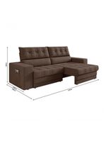 Sofá Omega Plus 2,30m Retrátil/reclinável Suede Marrom - Xflex