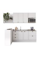 Cozinha Completa Milla Pro 100% MDF Armário e Balcão Branco Carraro