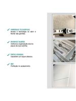 Cozinha Completa Milla Pro 100% MDF Armário e Balcão Branco Carraro