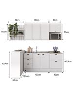 Cozinha Completa Milla Pro 100% MDF Armário e Balcão Branco Carraro