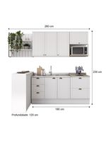 Cozinha Completa Milla Pro 100% MDF Armário e Balcão Branco Carraro