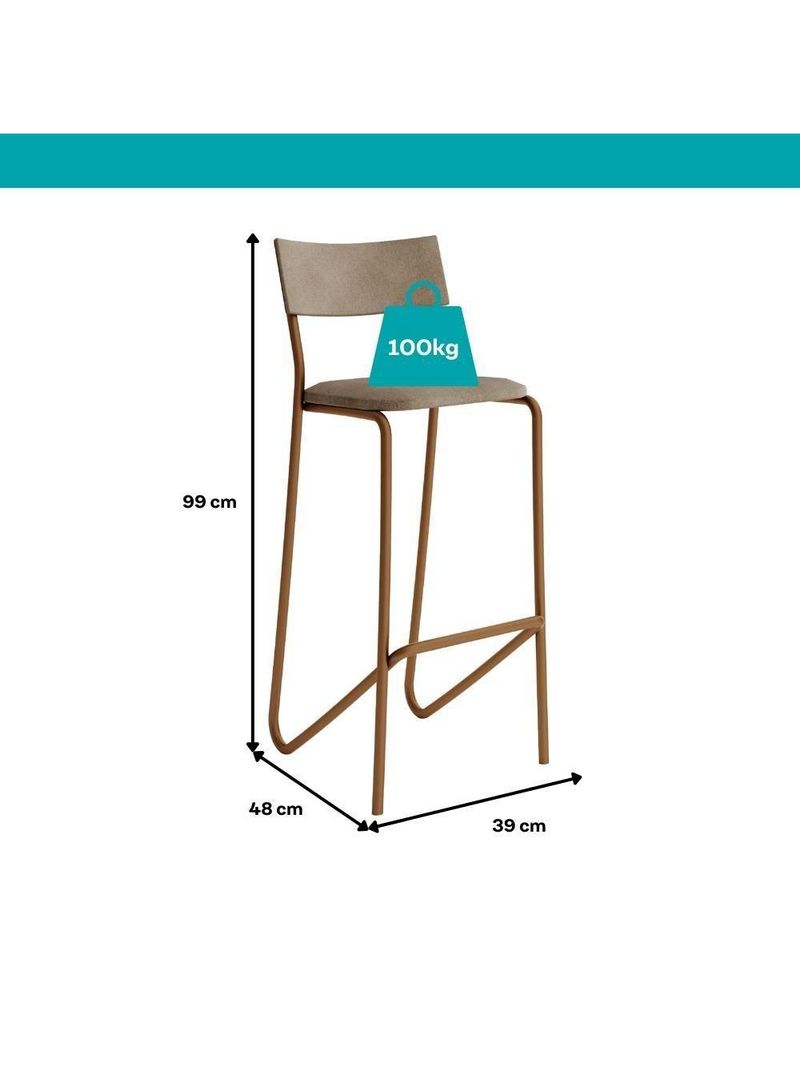 Conjunto Ilha de Cozinha Milla e Banquetas Carraro Branco Rosê