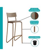 Conjunto Ilha de Cozinha Milla e Banquetas Carraro Branco Rosê