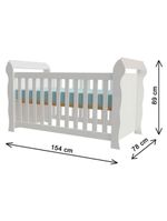 Berço Americano Lara Com Colchão Gazin E Guarda Roupa Ternura Baby 3 Portas Branco Brilho Flex - Incorplac