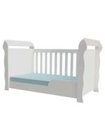 Berço Americano Lara Com Colchão Gazin E Guarda Roupa Ternura Baby 3 Portas Branco Brilho Flex - Incorplac
