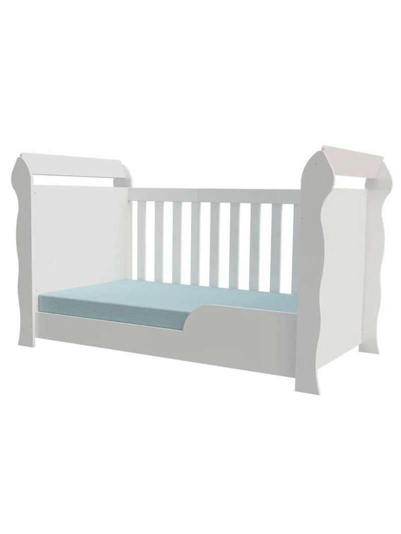 Berço Americano Lara Com Colchão Gazin E Guarda Roupa Ternura Baby 3 Portas Branco Brilho Flex - Incorplac