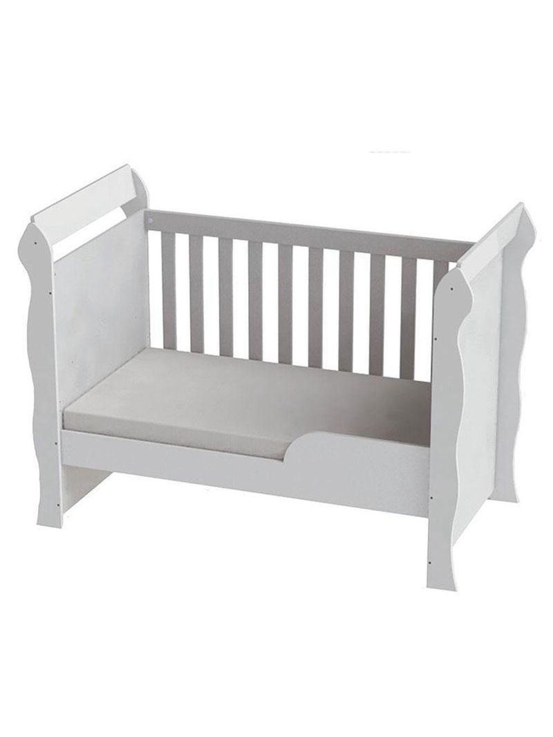 Quarto De Bebê 3 Portas Com Gaveteiro Ternura Baby E Berço Mirelle Branco Brilho Com Colchão - Incorplac